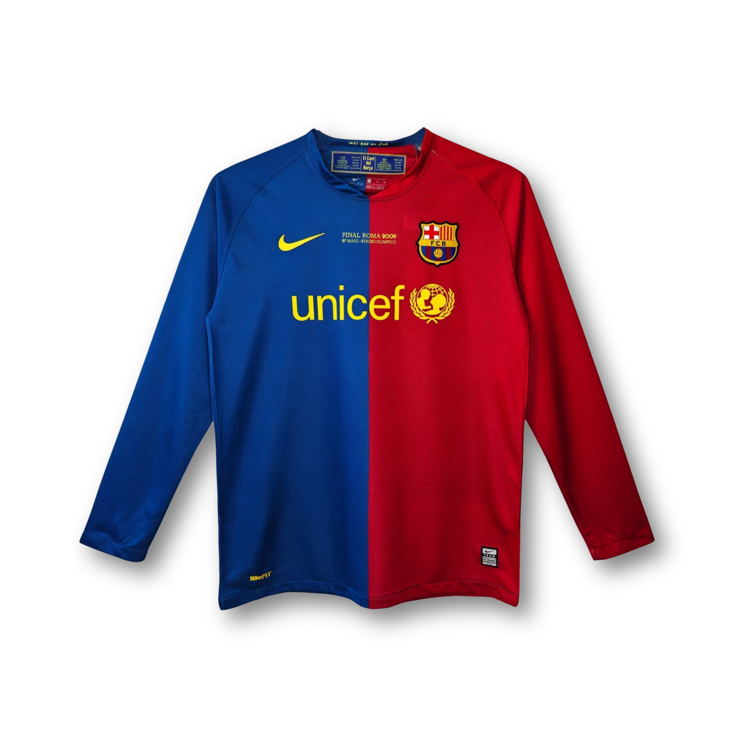 T-Shirt Retro 08/09 Barcelona Home Long-Sleeve