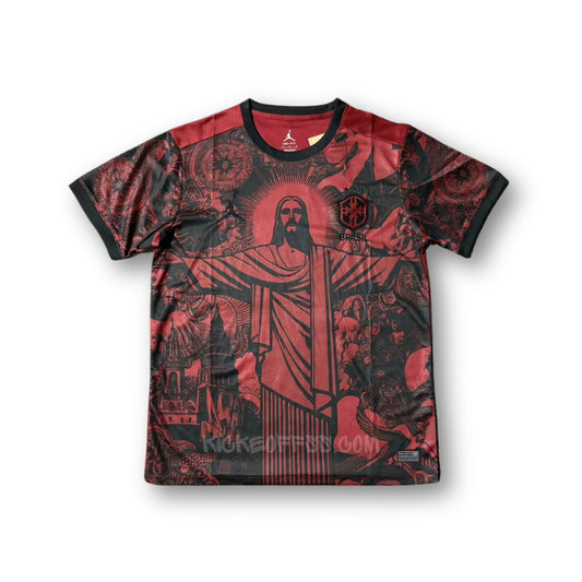 T-Shirt Cristo Redentor Black/Red Brasil 2025